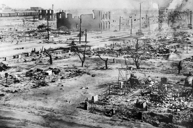 The aftermath of the Tulsa Race Massacre.