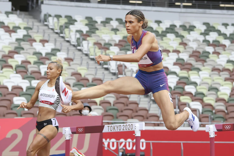 Sydney McLaughlin competing in Tokyo