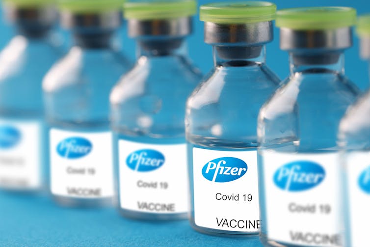 Vials of Pfizer vaccine.