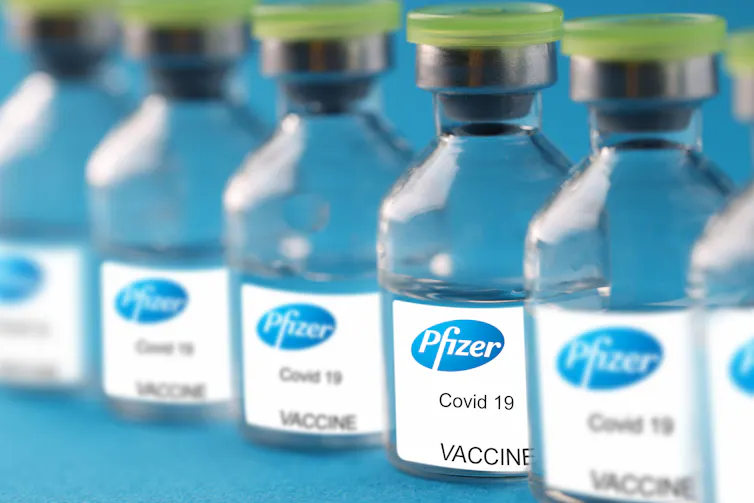 Vials of Pfizer vaccine.