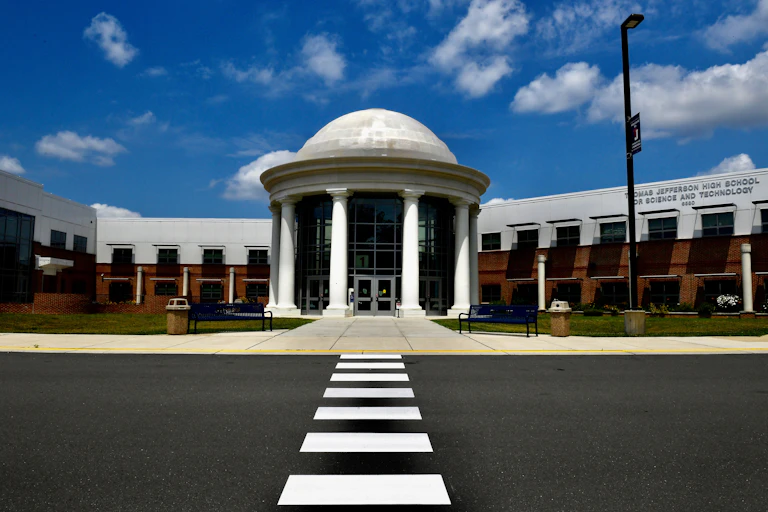 Exterior shot of elite Virginia high school
