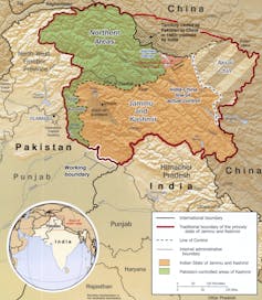 Map of Kashmir.
