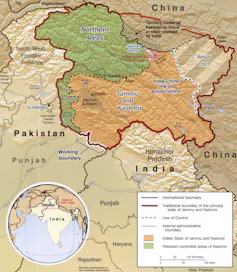 Map of Kashmir.
