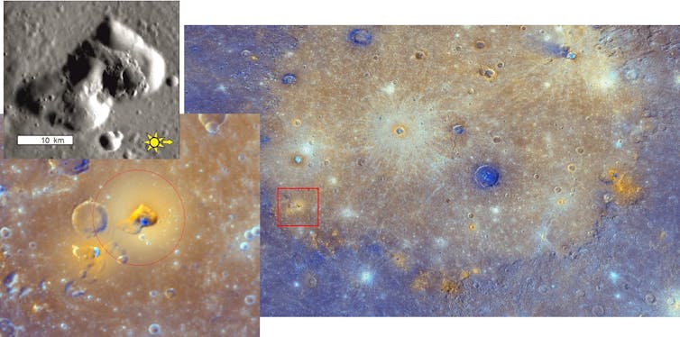 Imágenes de la cuenca Caloris de Mercurio.
