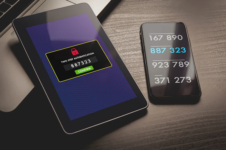 Tablet and phone with security codes