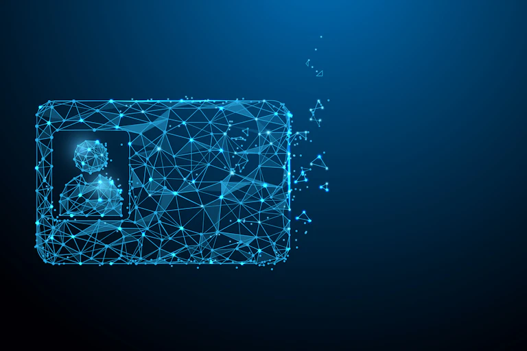 A computer simulation of a smart digital ID card.