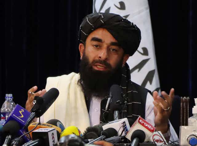 Taliban spokesman at first press conference