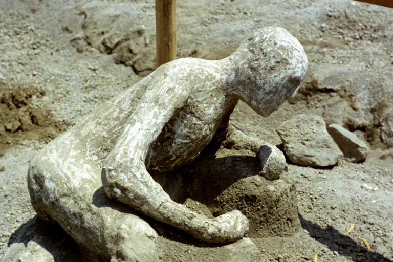 Person killed by the Vesuvius eruption, preserved by ash that carbonized.