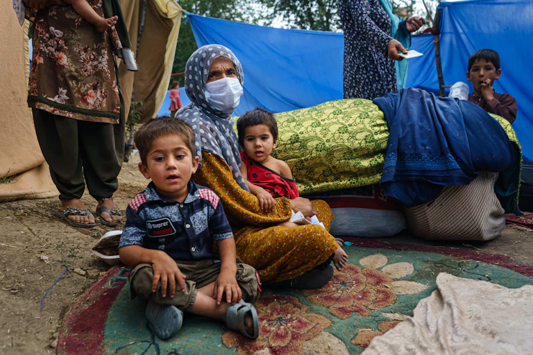 Refugee family in Afghanistan