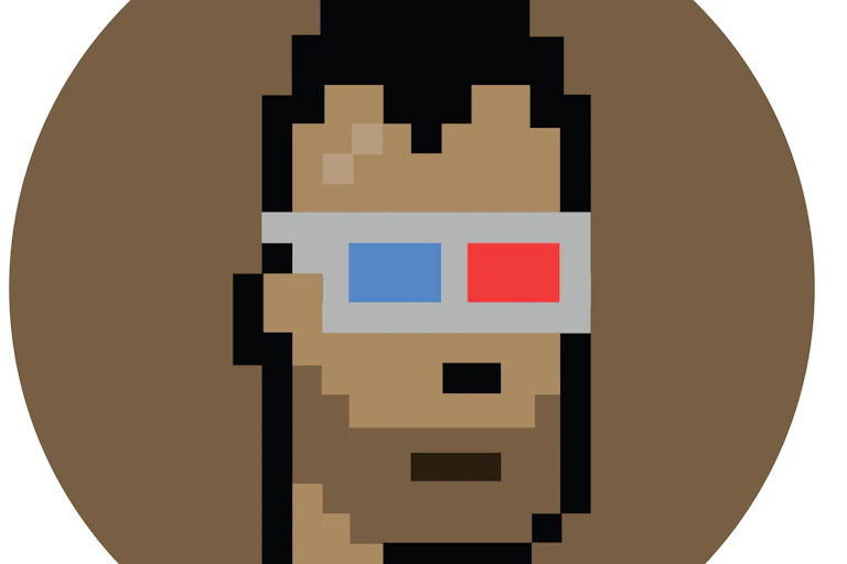 NFT image of a man in 3D glasses