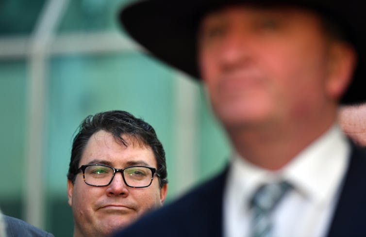Nationals leader Barnaby Joyce and MP George Christensen.
