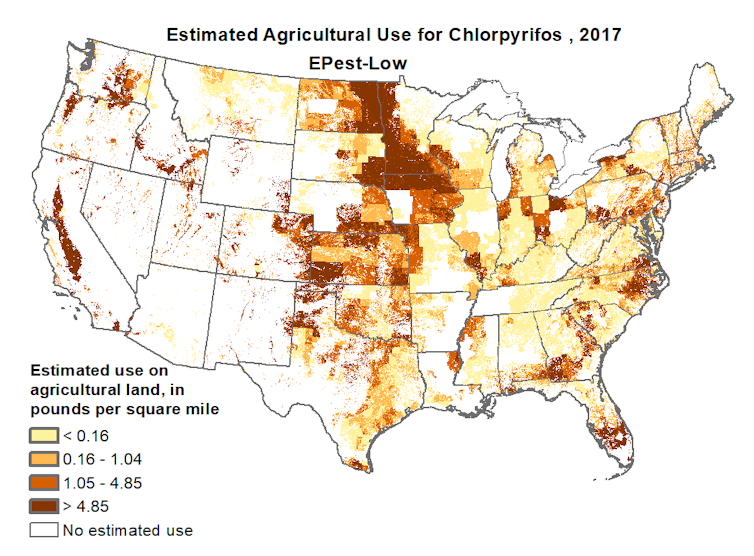 Map showing estimated use by state.