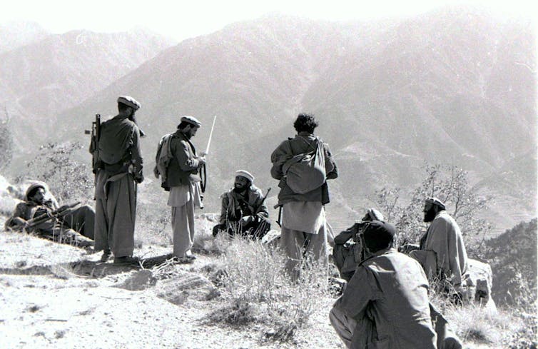 Afghan mujahideen during the Soviet-Afghan War in 1987.