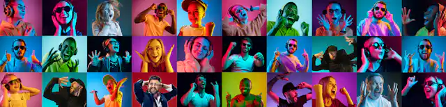 happy faces listening to music