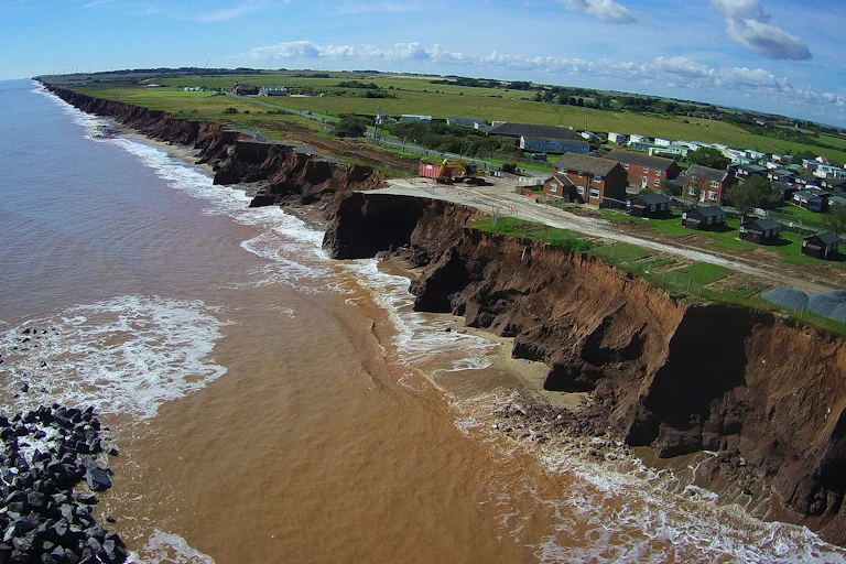 A rapidly eroding coastline