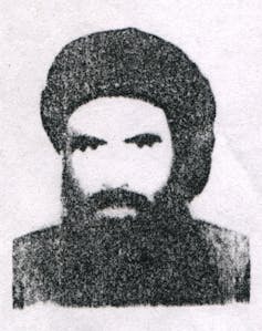 A grainy image of former Taliban leader Mullah Omar