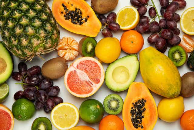Many different kinds of fruits.