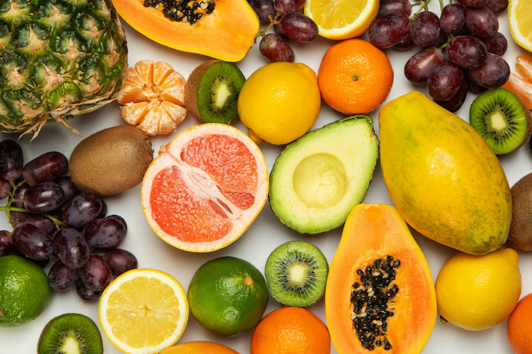 Many different kinds of fruits.
