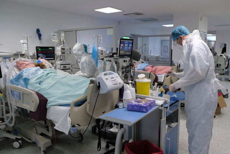 A COVID-19 patient in intensive care