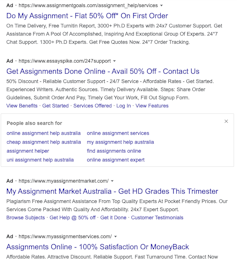 google search results for online assignment writing services