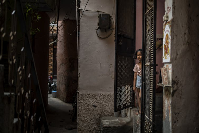 Young girl in doorway