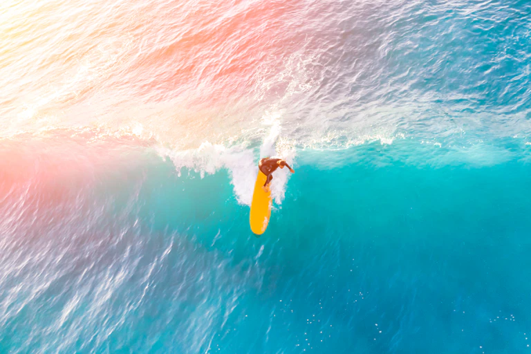 A surfer on a wave.