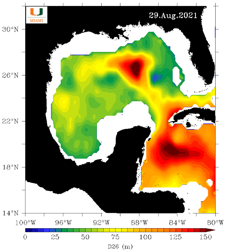 Map of surface temperatures.