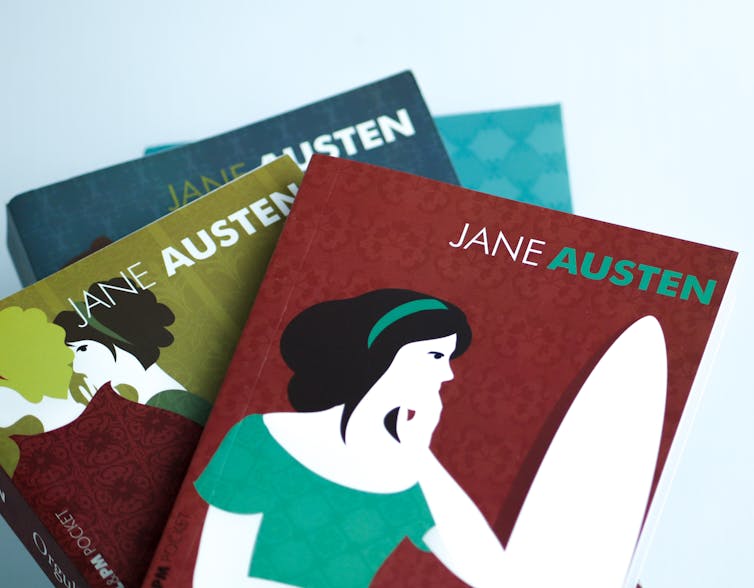 A stack of Jane Austen books