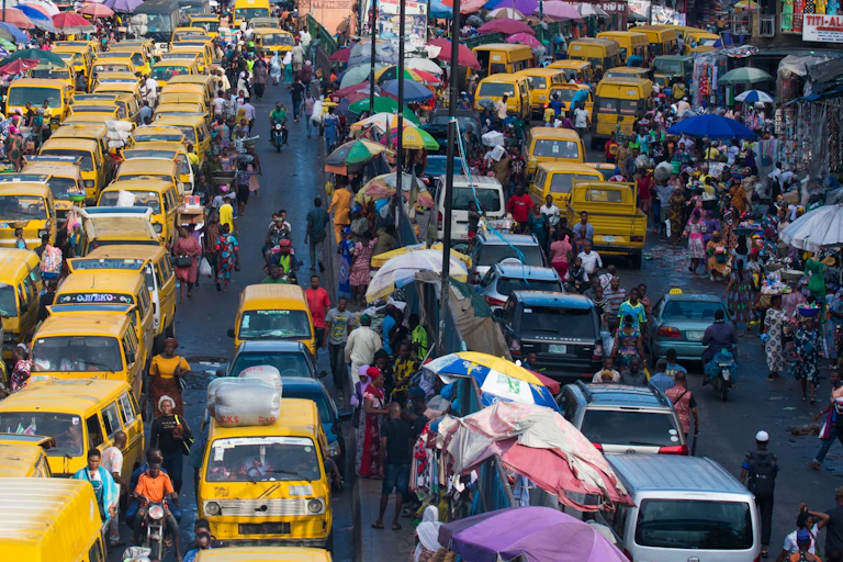 A traffic jam in Lagos, Nigeria