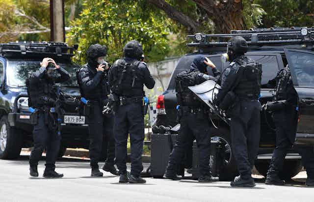 South Australian police during a counter-terrorism drill in 2018.