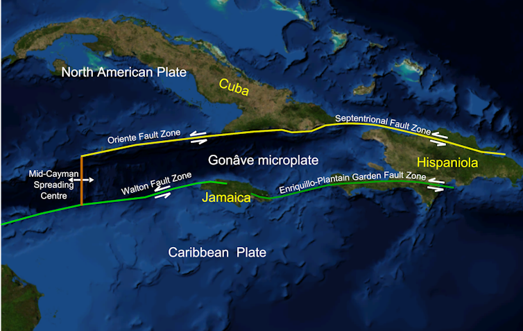 Colour map of the island of Hispaniola.