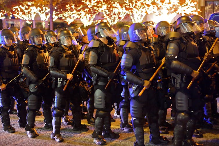 Atlanta police in riot gear.