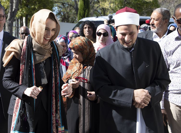 Jacinda Ardern with Imam Gamal Fouda