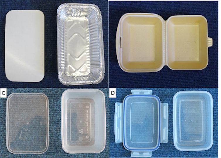 Types of food containers investigated by our study