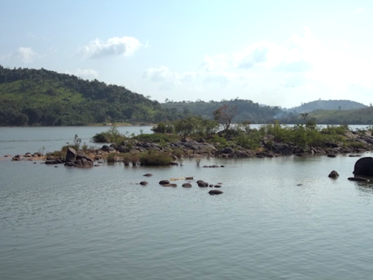 An island in the middle of a river