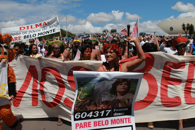 Protestors with signs