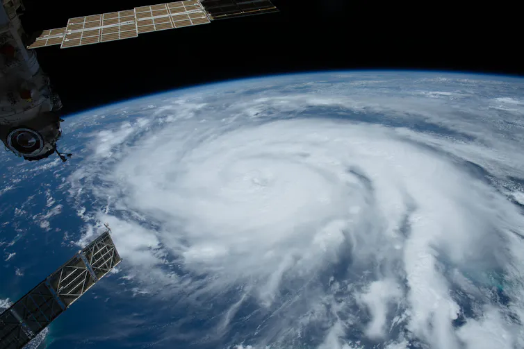 Huracán Ida visto desde el espacio