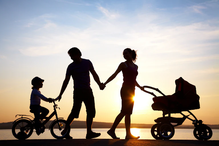 silhouette of family