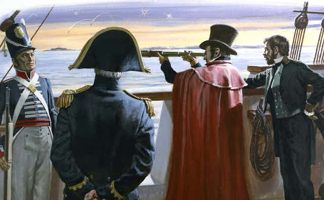 Francis Scott Key viewing Fort McHenry.