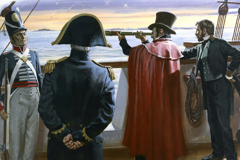 Francis Scott Key viewing Fort McHenry.