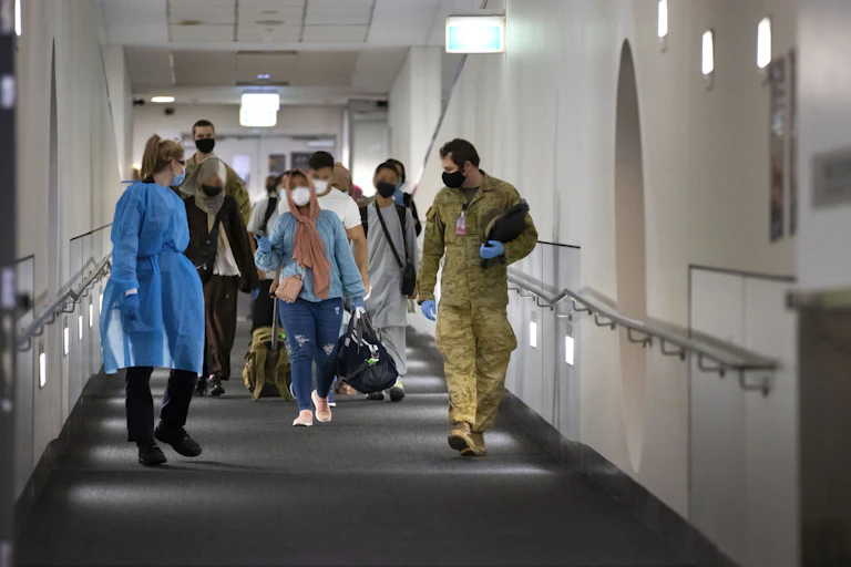 Passenger from Afghanistan disembark in Australia