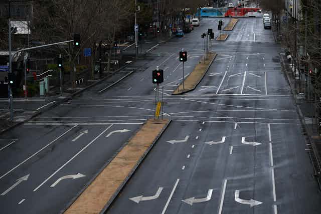 An empty road in Melbourne