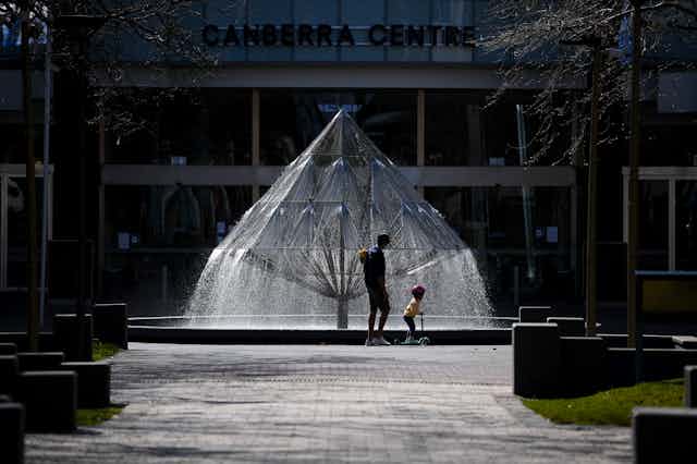 An abandoned fountain in the Canberra CBD