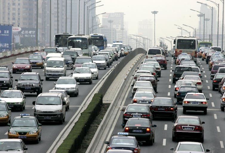 A traffic jam in Beijing