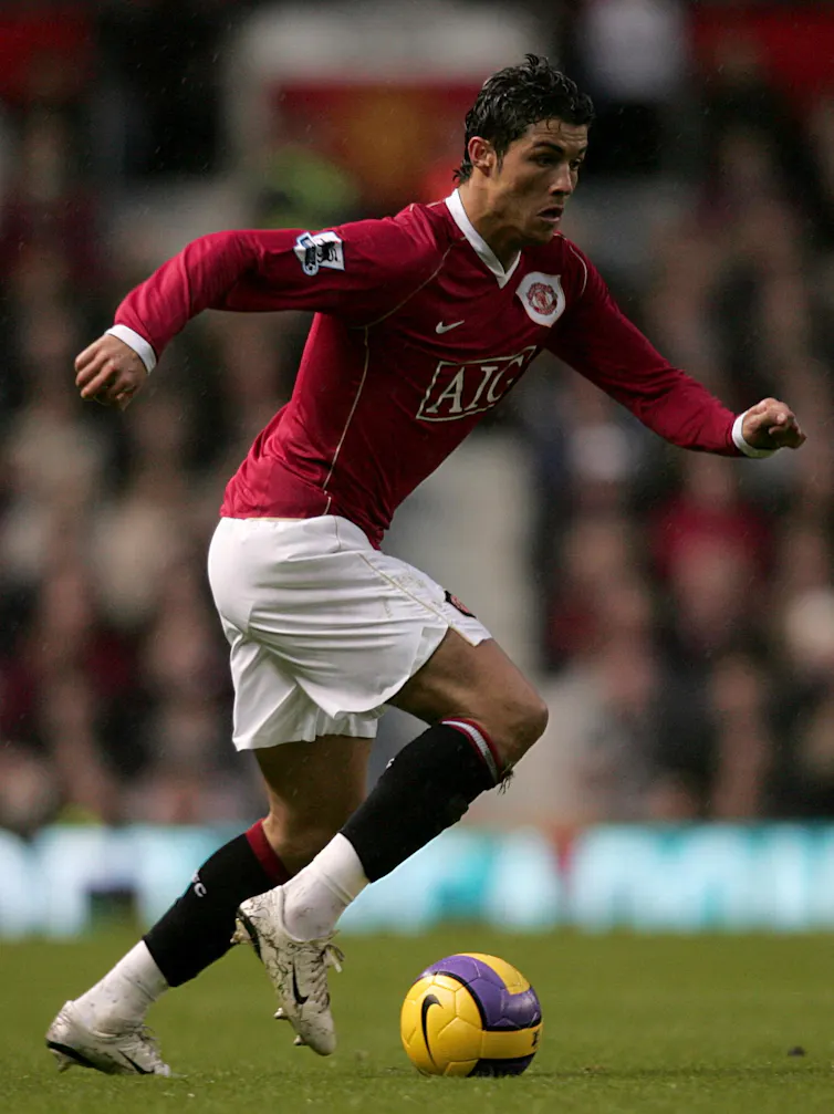2006 photo of Cristiano Ronaldo playing in a Manchester United game