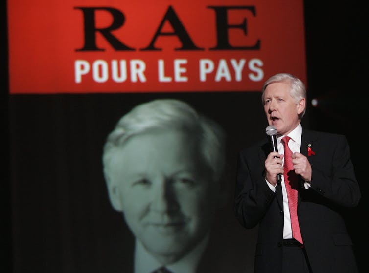 Bob Rae delivers a speech