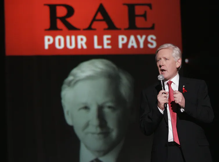 Bob Rae delivers a speech