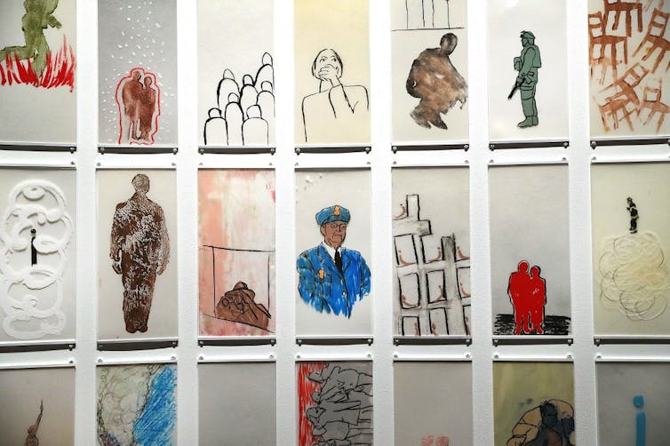 Peinture du 11 septembre par l’artiste Manju Shandler