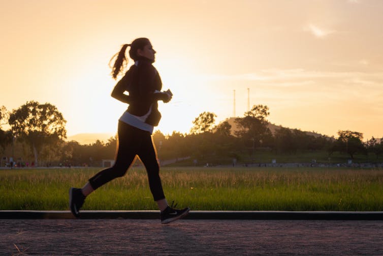 woman running outdoors
