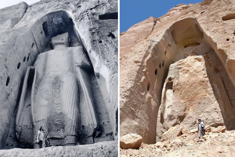 A giant buddha statue, and an empty shell.
